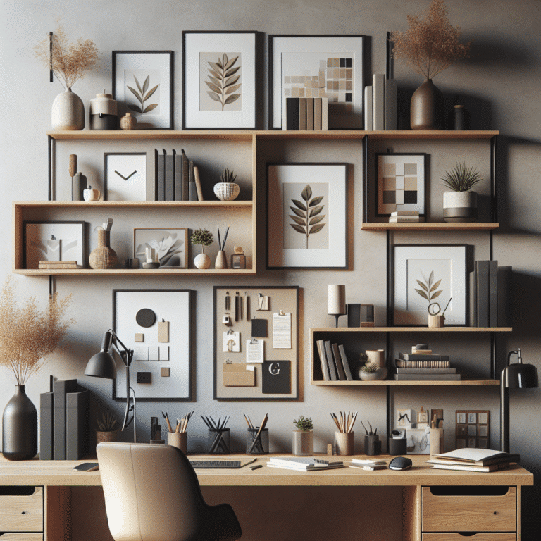 modern wall shelves for workspace decor