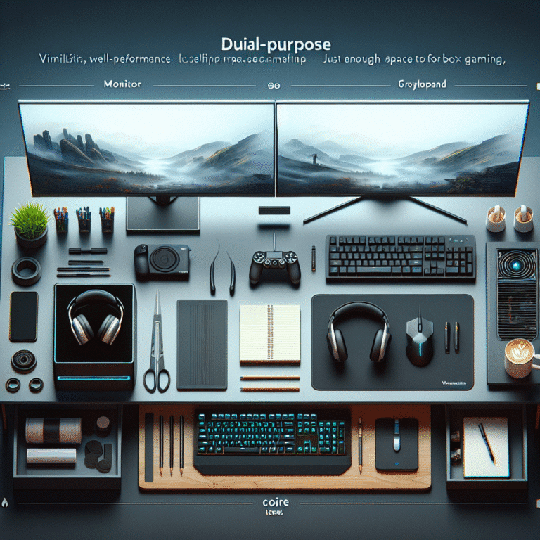 Minimalist desk setups combining gaming and work efficiency