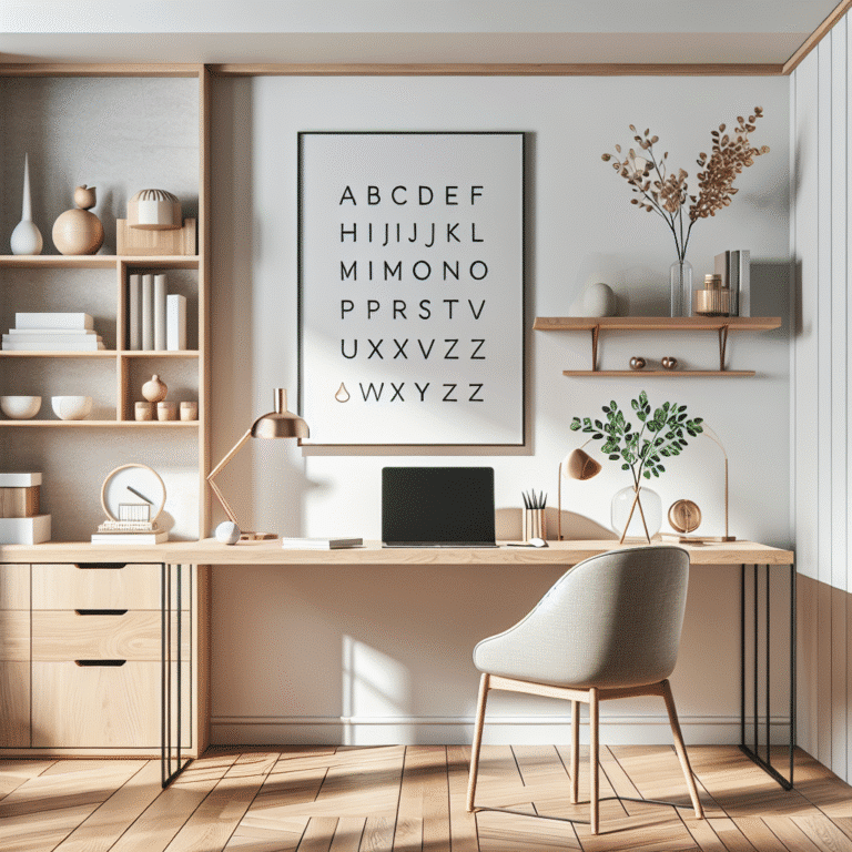 Scandinavian minimalist workspace decor