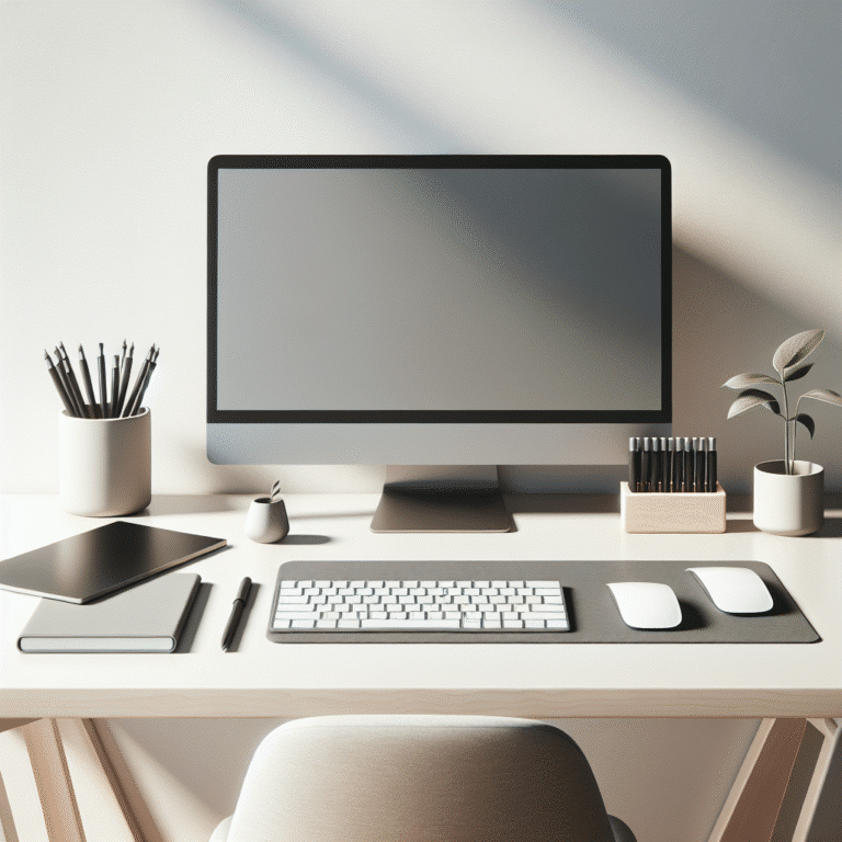 clean desk setup minimalist inspiration