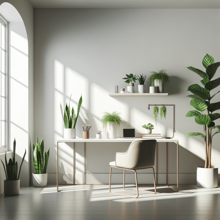 plants for minimalist home office decor