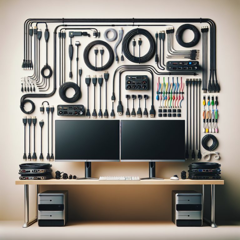 how to keep cables tidy in a dual monitor setup