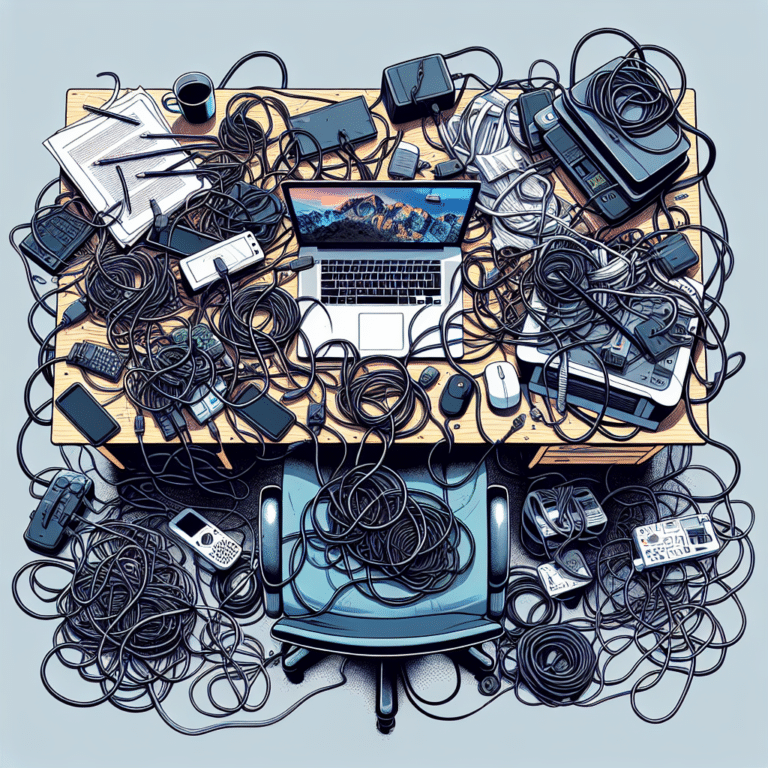 guide to organizing tangled cords in a small workspace