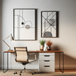 framed art ideas that fit a minimalist office aesthetic