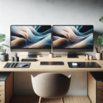 dual monitor minimalist desk setup