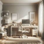 neutral color palette choices for an inviting home office