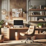 neutral color palette choices for an inviting home office