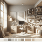 neutral color palette choices for an inviting home office