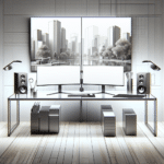 dual monitor minimalist desk setup
