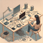 using cable sleeves for a tidy workspace